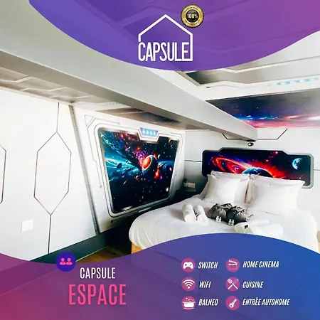 Capsule Espace-Jacuzzi-Cinema-Nintendo Switch Roubaix Exterior photo